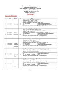 F.G.I. - Comitato Regionale Lombardia Calendario gare anno 2016 Gare Regionali – Interregionali – Nazionali Zona 1: CO-LC-SO-VA Zona 2: MB-BS-BS-CR-MN Zona 3: MI-PV-LO