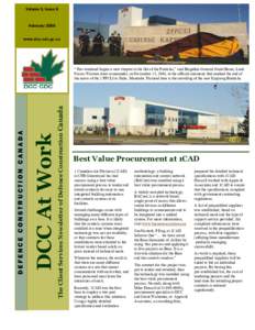 Volume 3, Issue 6  February 2005 www.dcc-cdc.gc.ca  The Client Services Newsletter of Defence Construction Canada