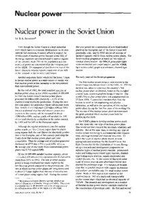 Nuclear power  Nuclear power in the Soviet Union