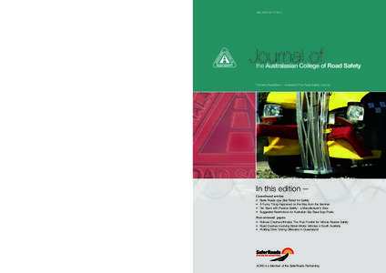 May 2008 Vol 19 No 2  Journal of the Australasian College of Road Safety