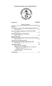 April[removed]Volume 72:2 Table of Contents Editorial .............................................................................................. 98