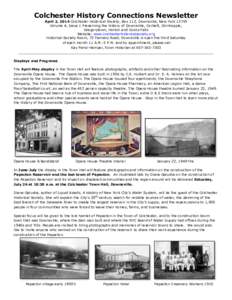 Colchester History Connections Newsletter April 2, 2014 Colchester Historical Society, Box 112, Downsville, New YorkVolume 4, Issue 1 Preserving the history of Downsville, Corbett, Shinhopple, Gregorytown, Horton 