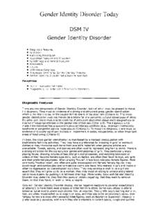 Transgender / Cross-dressing / Sexual fetishism / Transvestic fetishism / Gender identity / Paraphilia / Transvestism / Intersex / Borderline personality disorder / Gender / Human sexuality / LGBT