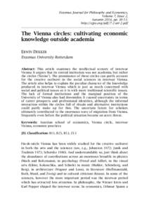 Erasmus Journal for Philosophy and Economics, Volume 7, Issue 2, Autumn 2014, pp[removed]http://ejpe.org/pdf/7-2-art-2.pdf  The Vienna circles: cultivating economic