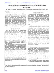 FRBHAULT04  Proceedings of ICALEPCS2011, Grenoble, France COMMISSIO1I1G OF THE FERMI@Elettra FAST TRAJECTORY FEEDBACK*