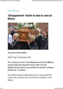 ‘Disappeared’ victim is laid to rest at Blaris