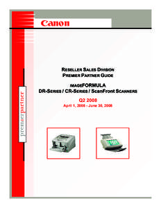 Canon  RESELLER SALES DIVISION PREMIER PARTNER GUIDE IMAGEFORMULA