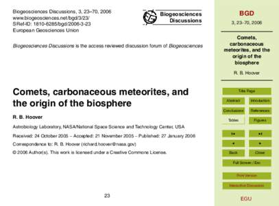 Biogeosciences Discussions, 3, 23–70, 2006 www.biogeosciences.net/bgdSRef-ID: bgdEuropean Geosciences Union  Biogeosciences