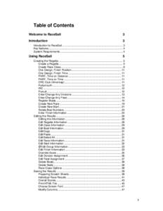 Table of Contents Welcome to RaceSail 3  Introduction