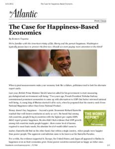 The Case for Happiness-Based Economics - Business - The Atlantic