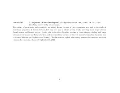 J. Alejandro Chavez-Dominguez*, 2515 Speedway Stop C1200, Austin, TXLipschitz p-convex and q-concave maps. The notions of p-convexity and q-concavity are mostly known because of their importanc