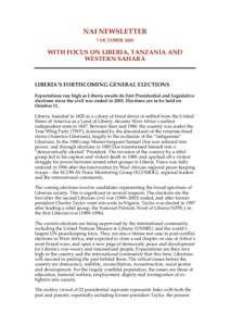 NAI NEWSLETTER 7 OCTOBER 2005 WITH FOCUS ON LIBERIA, TANZANIA AND WESTERN SAHARA