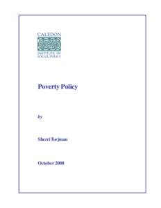 Poverty Policy  by Sherri Torjman