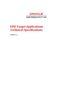 Oracle User Productivity Kit Professional: Technical Specifications