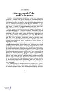 CHAPTER 2  Macroeconomic Policy and Performance THE U.S. ECONOMY PERFORMED very well in[removed]Real output increased 3.7 percent at an annual rate over the first three quarters of