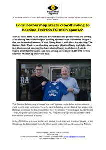A worldwide network of NGOs dedicated to exposing the truth about the unethical business methods of the alcohol industry. Local barbershop starts crowdfunding to