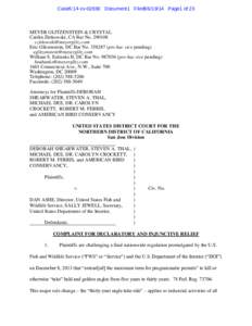 Case5:14-cv[removed]Document1 Filed06[removed]Page1 of 23  MEYER GLITZENSTEIN & CRYSTAL Caitlin Zittkowski, CA Bar No[removed]removed] Eric Glitzenstein, DC Bar No[removed]pro hac vice pending)