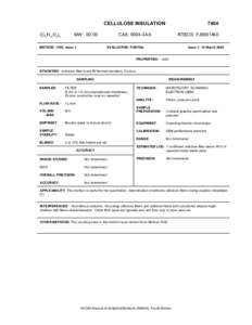 CELLULOSE INSULATION MW: [removed]C6 H10 O5 )n  METHOD: 7404, Issue 1