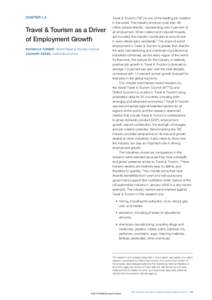 CHAPTER 1.5  Travel & Tourism as a Driver of Employment Growth ROCHELLE TURNER, World Travel & Tourism Council ZACHARY SEARS, Oxford Economics