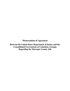 Muscogee County Jail - Memorandum of Agreement - Janaury 2015