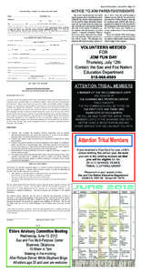 Sac and Fox News • June 2012 • Page 17  NOTICE TO JOM PARENTS/STUDENTS EDUCATIONAL INCENTIVE APPLICATION FORM Name:
