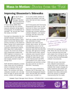 Mass in Motion:  Stories from the Field Improving Gloucester’s Sidewalks