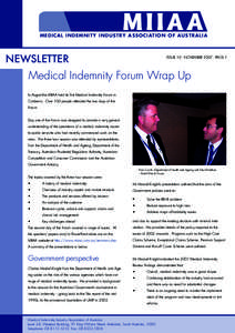 MEDICAL INDEMNITY INDUSTRY ASSOCIATION OF AUSTRALIA  NEWSLETTER ISSUE 10 - NOVEMBER[removed]PAGE 1