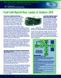 Fuel Cell Hybrid Bus Lands at Hickam AFB: Hydrogen Fuel Cell & Infrastructure Technologies Program, Fuel Cell Bus Demonstration Project (Fact Sheet)