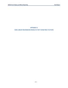 MSHA Part 50 Injury and Illness Reporting  Final Report APPENDIX G NON-LINEAR REGRESSION RESULTS FOR TARGETING FACTORS