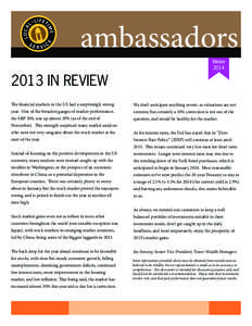 ambassadors Winter[removed]IN REVIEW The financial markets in the US had a surprisingly strong