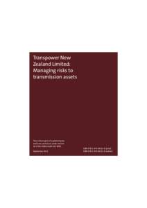 Transpower New Zealand Limited: Managing risks to transmission assets