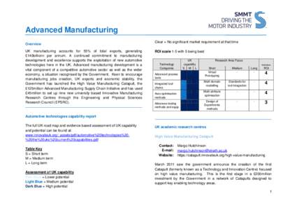 Technology / IMRC / WMG / Science / Advanced Manufacturing Park / Engineering and Physical Sciences Research Council / Advanced manufacturing / Manufacturing engineering / UK Research Councils / Cranfield University / Manufacturing / United Kingdom