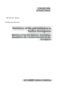 Resistance of the pink bollworm, Pectinophora gossypiella (Saund.) to the microbial pesticide Bacillus thuringiensis