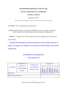 REVISED PROPOSED REGULATION OF THE STATE ENVIRONMENTAL COMMISSION LCB File No. R130-12 September 14, 2012 EXPLANATION – Matter in italics is new; matter in brackets [omitted material] is material to be omitted.