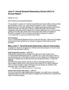 John F. Farrell-Emmett Elementary School[removed]Annual Report August 16, 2013