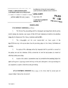 IN RE: GADOLINIUM BASED CONTRAST AGENTS LITIGATION SUPERIOR COURT OF NEW JERSEY LAW DIVISION: MIDDLESEX COUNTY CIVIL ACTION