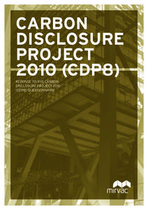 CARBON DISCLOSURE PROJECT[removed]CDP8) REPONSE TO THE CARBON DISCLOSURE PROJECT 2010