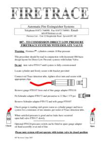 Automatic Fire Extinguisher Systems