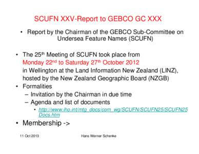 International Hydrographic Organization / Werner / International Olympic Committee / United Nations General Assembly observers / General Bathymetric Chart of the Oceans / Oceanography