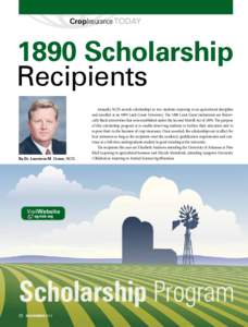 CropInsurance TODAY[removed]Scholarship Recipients By Dr. Laurence M. Crane, NCIS