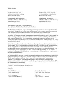 Microsoft Word - Final Mayors Senate SAA Support Letter[removed]doc