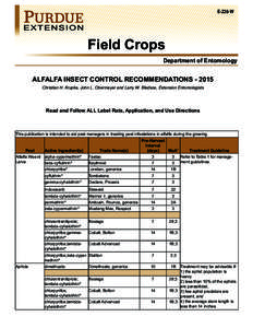 1  Alfalfa Insect Control Recommendations —E-220-W E-220-W  Field Crops