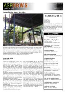 ASPnews MARCH 2012 Newsletter of the Auckland Studio Potters Society PO BoxOnehunga