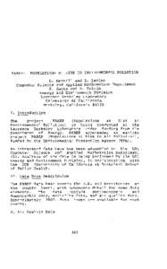 PAREP:  POPULATIONS AT RISK TO ENVIRONMENTAL POLLUTION D. Merrill and B. Levine Computer Science and Applied Mathematics Department