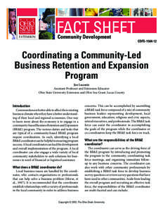 Coordinating a Community-Led Business Retention and Expansion Program