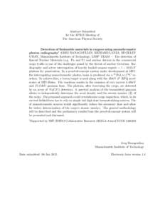 Abstract Submitted for the APR15 Meeting of The American Physical Society Detection of fissionable materials in cargoes using monochromatic photon radiography1 AREG DANAGOULIAN, RICHARD LANZA, BUCKLEY