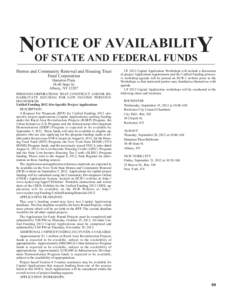 OTICE OF AVAILABILITY NOF STATE AND FEDERAL FUNDS Homes and Community Renewal and Housing Trust Fund Corporation Hampton Plaza