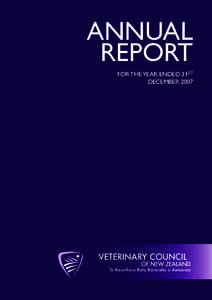 ANNUAL REPORT FOR THE YEAR ENDED 31ST DECEMBER 2007  Table of Contents