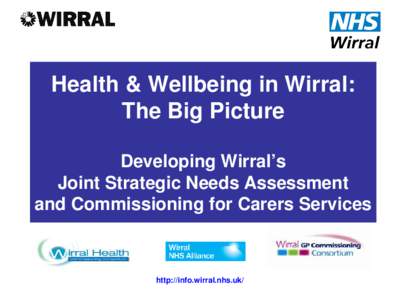 Health & Wellbeing in Wirral: The Big Picture Developing Wirral’s Joint Strategic Needs Assessment and Commissioning for Carers Services