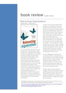 book review  by john varney Reinventing Organisations frederic laloux – nelson parker